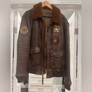 POLO RALPH LAUREN ICONIC G-1  BOMBER LEATHER FLIGHT JACKET XL
